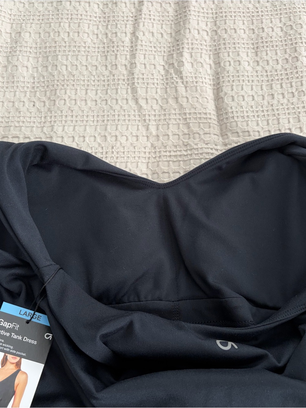 NWT GAP Black V-Neck Active Tank Dress Sz L Athleisure Tenniscore Sporty - Picture 4 of 8